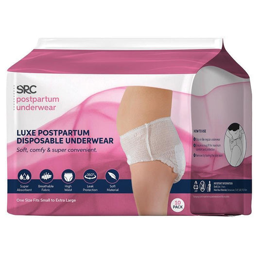 SRC Postpartum Disposable Underwear - 10 Pack One Size
