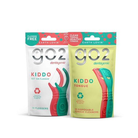 GO2 Dentagenie Kids Oral Hygiene Bundle - Fun Flossing & Tongue Cleaning - Auzzistore