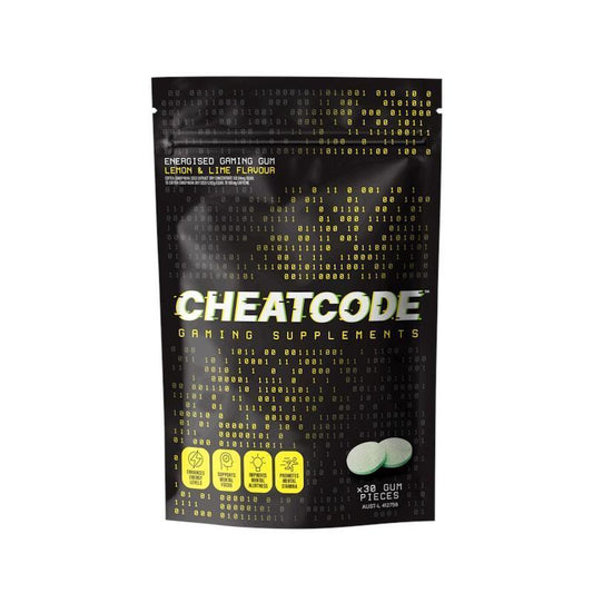 Cheatcode Energised Gaming Gum - Lemon & Lime, 30 Pack-Auzzi Store