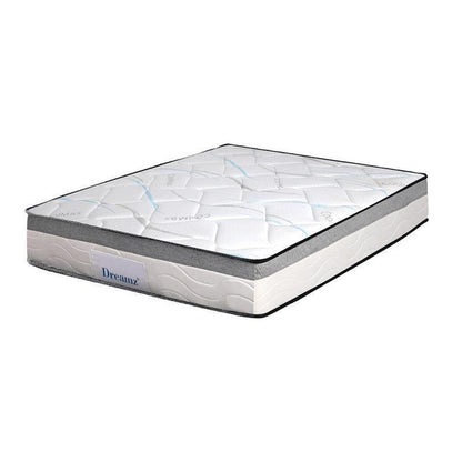 DreamZ Queen Spring Mattress - Pocket Tight Top Foam - Medium Firm 25CM