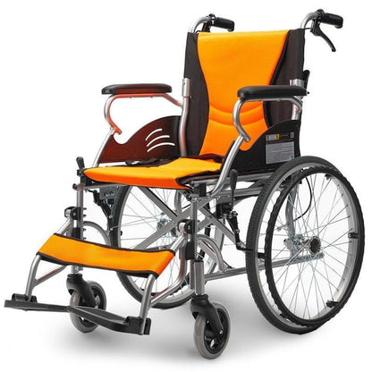 Equipmed 20 Inch Folding Aluminium Wheelchair - Orange
