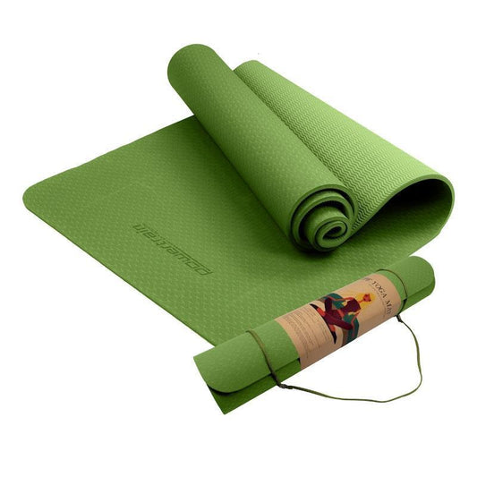 Powertrain TPE Yoga Pilates Mat - 6mm Green