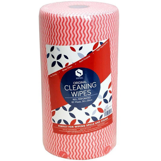 Sofeel Heavy Duty Microfibre Super Cleaning Wipes - Red (85 Pieces/Roll)-Auzzi Store