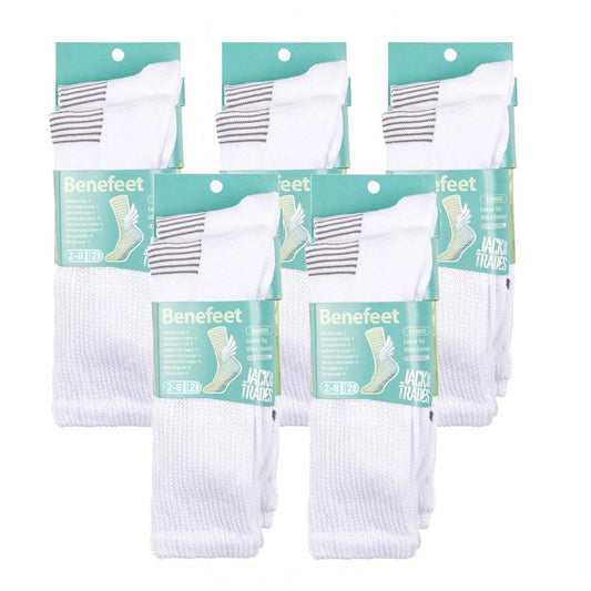 Benefeet Women's Bamboo Socks - White (10 Pairs, Size 2-8)-Auzzi Store