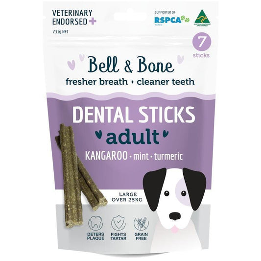 Bell & Bone Large Dental Sticks with Kangaroo, Mint & Turmeric