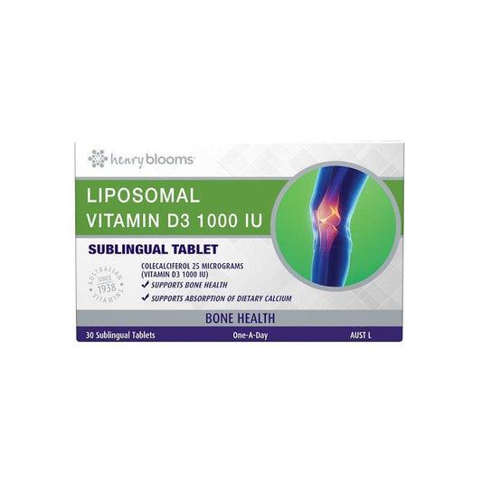 Henry Blooms Liposomal Vitamin D3 1000 IU Sublingual Tablets - 30 Count