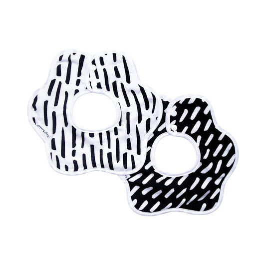 Tiny Twinkle Roundabout Bib Set of 2 - Black & White