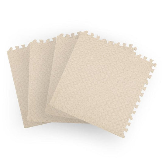 BoPeep EVA Foam Kids Play Mat - Interlocking Waterproof White (4 Pack)