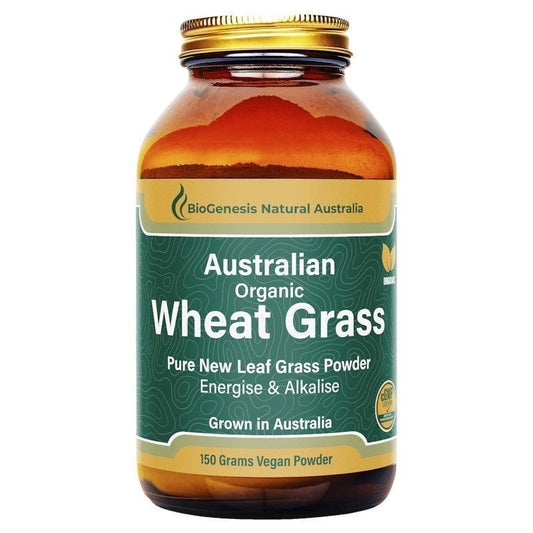 BioGenesis Australian Organic Wheat Grass Powder - 150g for Nutrient-Rich Wellness - Auzzistore