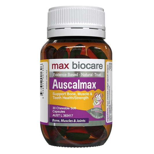 Max Biocare Auscalmax 30 Capsules - Comprehensive Calcium Supplement