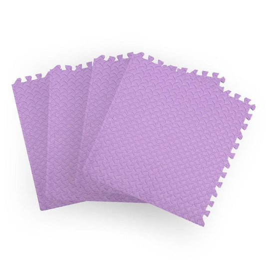 BoPeep EVA Foam Kids Play Mat - 4 Pack Interlocking Waterproof Purple
