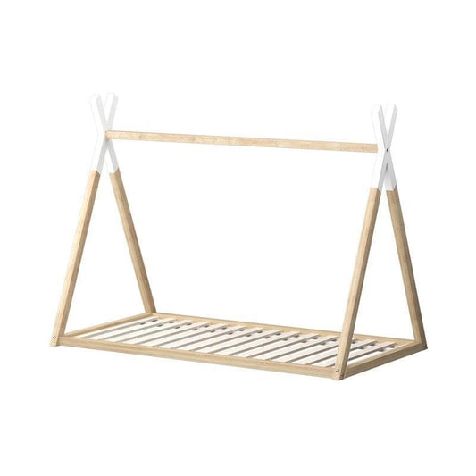 Oikiture Single Timber Teepee House Bed Frame - Adorable Sleep Solution for Kids