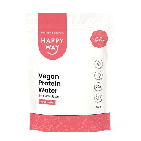 Happy Way Sour Berry Vegan Protein Water Powder 420g-Auzzi Store
