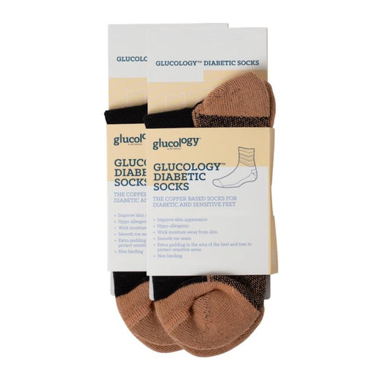 Glucology Copper-Based Loose Top Classic Socks - 2 Pairs Black Medium