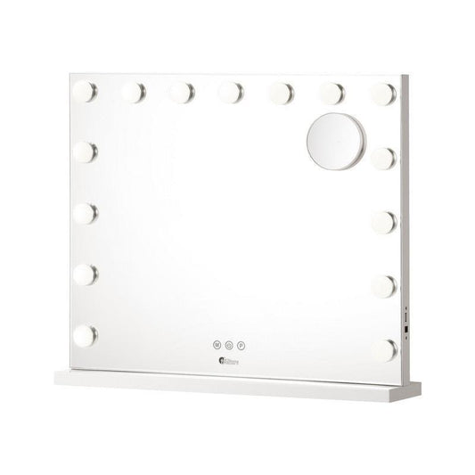 Oikiture Hollywood Makeup Mirror with 15 LED Lights - White