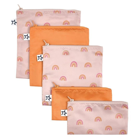 Tiny Twinkle Reusable Snack Bag 5 Pack - Boho Rainbow Design