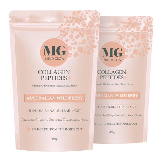 Mind Glow Australian Wildberry Collagen Peptides+ 450g Twin Pack-Auzzi Store