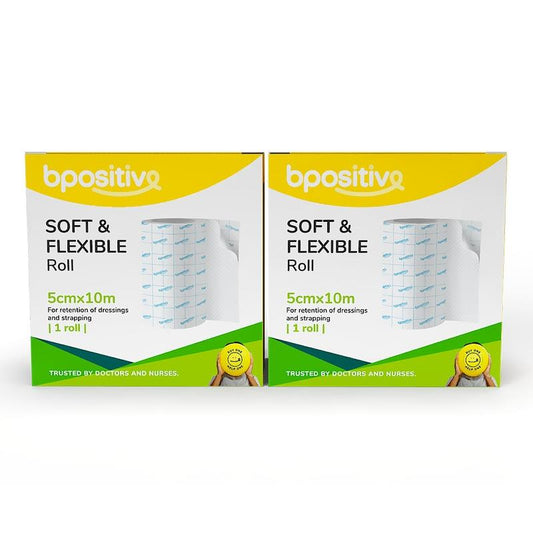 bpositive Soft & Flexible Medical Roll 5cm x 10m - 2 Pack