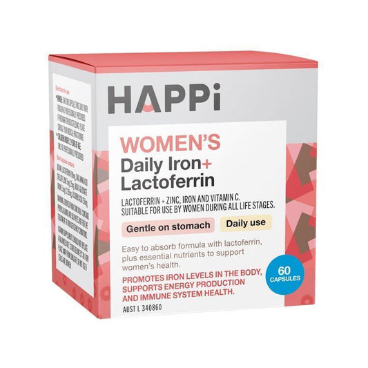 Happi Women’s Daily Iron+ Lactoferrin - 60 Capsules