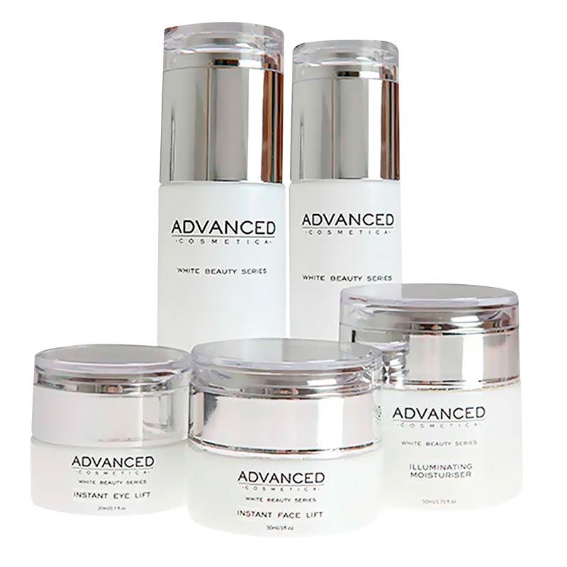 Advanced Cosmetica White Beauty Series Natural Illuminating & Anti-Aging 5 Product Gift Set