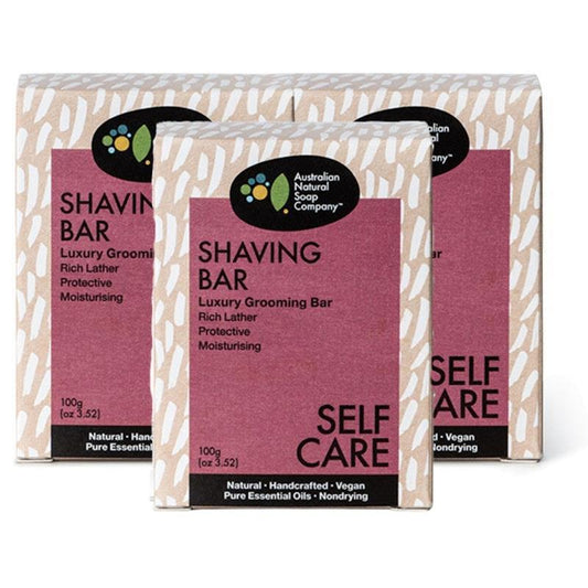 Australian Natural Soap Company All Natural Solid Shaving Soap 3-Pack