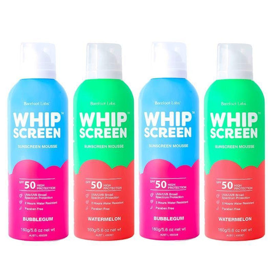 Barefoot Labs WhipScreen SPF50 Sunscreen Mousse Bundle 4x160g
