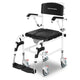 Equipmed Rolling Commode Shower Chair with Wheels - Black - Auzzistore