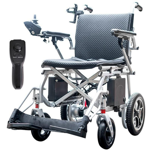 Equipmed Power Electric Wheelchair - Extra Lightweight Long Range Silver