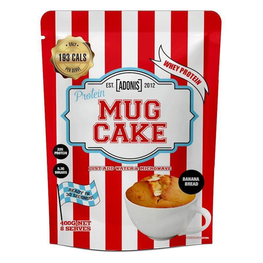 Adonis Gear Protein Mug Cake (Whey Protein) - Banana Bread - 400g (8 Serves) - Auzzistore