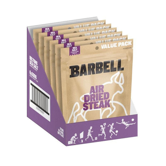 Barbell Foods Sea Salt Biltong 200g - 6 Pack of Pure Flavor