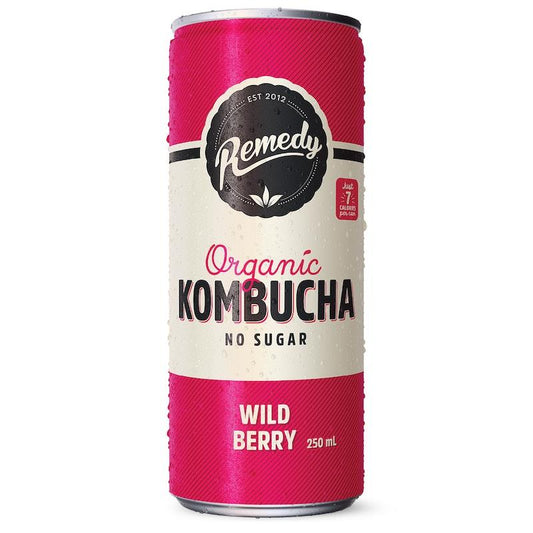 Remedy Kombucha Wild Berry 24 x 250ml - All-Natural Berry Bliss