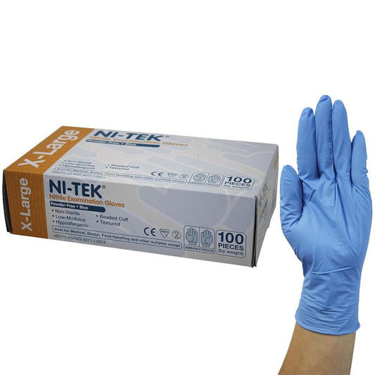 NI-TEK Nitrile Powder-Free Gloves - Extra Large (100 Pieces/Box)