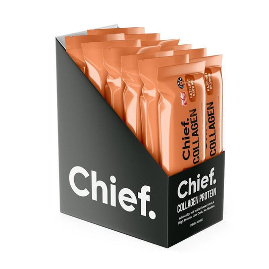 Chief Collagen Protein Bar - Hazelnut Brownie 12 Pack - Chocolatey Delight-Auzzi Store
