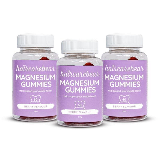 Haircarebear Magnesium Gummies 3x60 Pack | Extra-Strength Magnesium Support