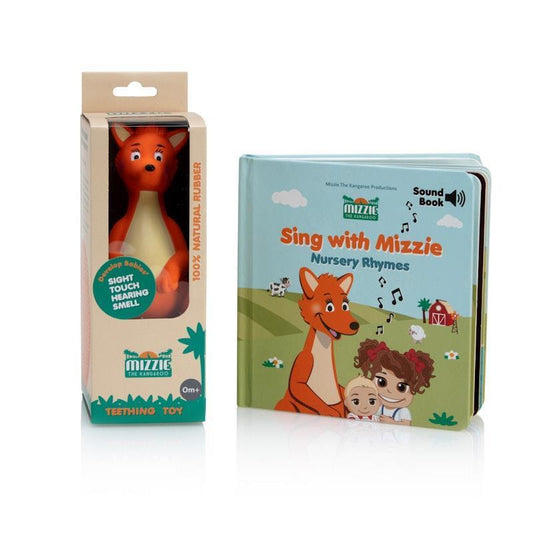 Mizzie The Kangaroo Gift Set with Sound Book 1Pack - Perfect Baby Shower Gift - Auzzistore