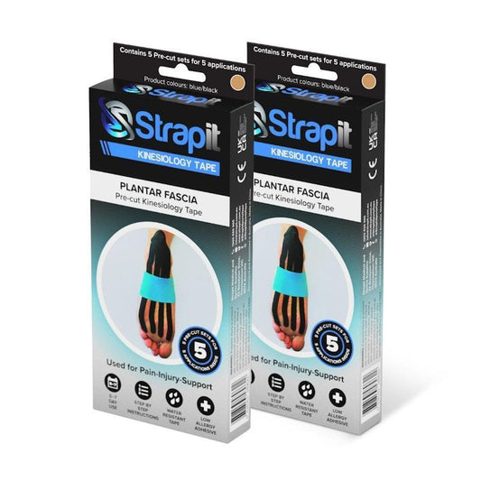 Strapit Plantar Fascia Precut Kinesiology Tape - TAN - Box of 5 (2 Pack)