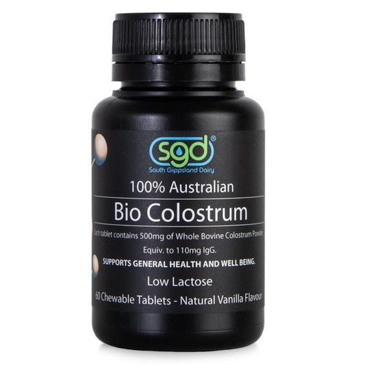 SGD Low Lactose Chewable Colostrum Tablets 110mg IgG (Natural Vanilla) - 60 Tablets - Auzzistore