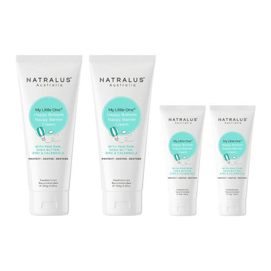 Natralus My Little One Happy Bottom Nappy Barrier Cream Bundle - Gentle Care for Delicate Skin - Auzzistore