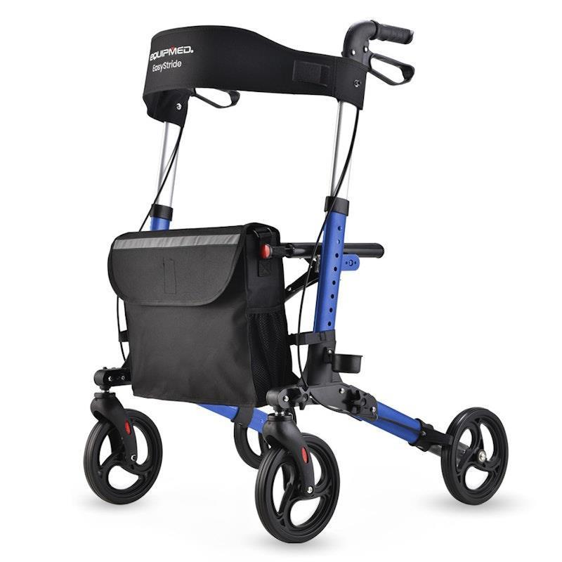 Equipmed Easy Stride Foldable Aluminium Walking Frame Rollator - Blue