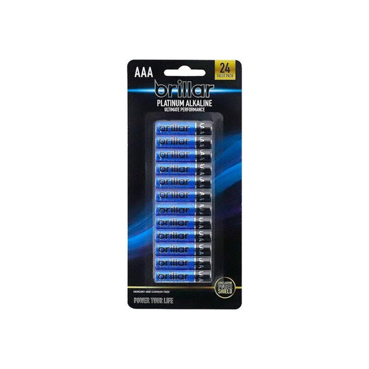 Brillar AAA Platinum Alkaline Batteries 2 x 24 Pack - Long-Lasting Power