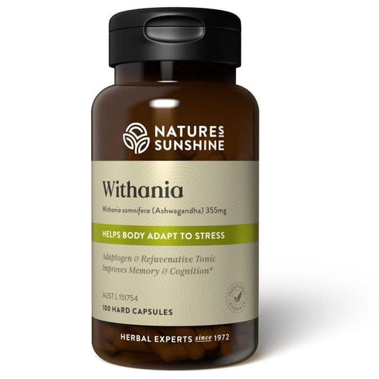Nature's Sunshine Withania (Ashwagandha) 100 Capsules - Stress Relief & Cognitive Support-Auzzi Store