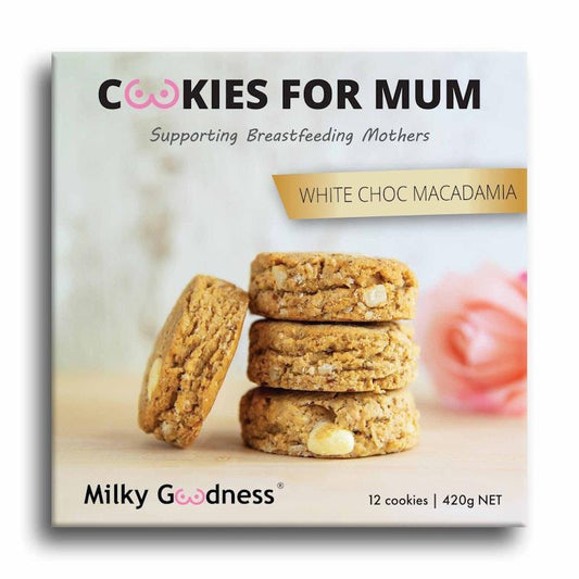 Milky Goodness White Chocolate Chip & Macadamia Lactation Cookies - 12 Pack - Auzzistore
