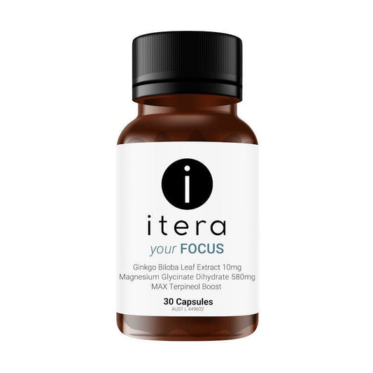 Itera Health FOCUS 30 Capsules – With Magnesium, Ginkgo & Limonene - Auzzistore