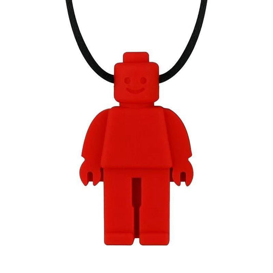 Sensory Safari Block Man Necklace - Red