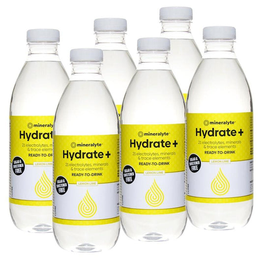 Mineralyte Hydrate+ Ready to Drink Lemon and Lime Flavoured 1L - 6 Pack
