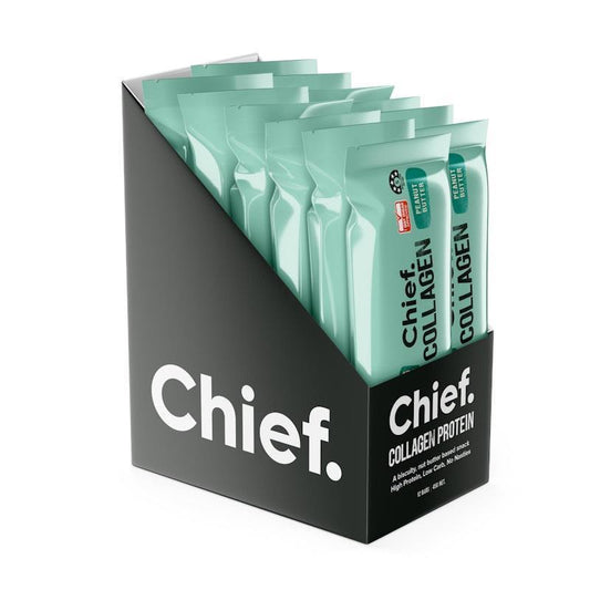 Chief Collagen Protein Bar - Peanut Butter 12 Pack - Clean & Delicious-Auzzi Store