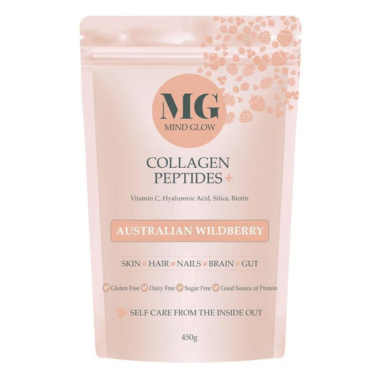 Mind Glow Australian Wildberry Collagen Peptides+ 450g - Natural Skin & Hair Support-Auzzi Store