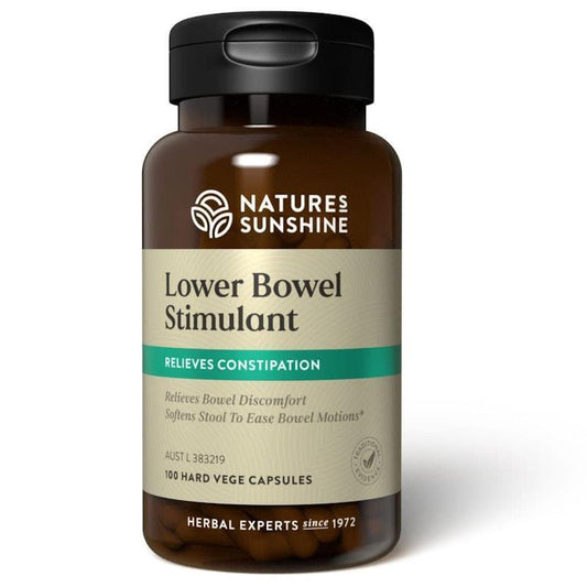 Nature's Sunshine Lower Bowel Stimulant, 100 Vegan Capsules with 9 Herbs