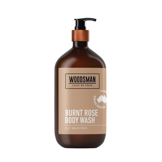 Woodsman Burnt Rose Body Wash 1 Litre - Luxurious Shower Experience - Auzzistore