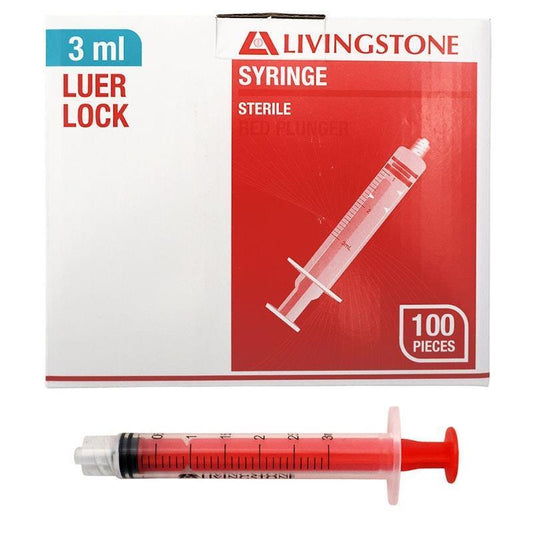 Livingstone Sterile Luer Lock Tip Syringe - 3ml, 100 Pieces/Box